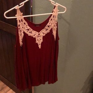 Long sleeve designer w shoulder cut outs blouse